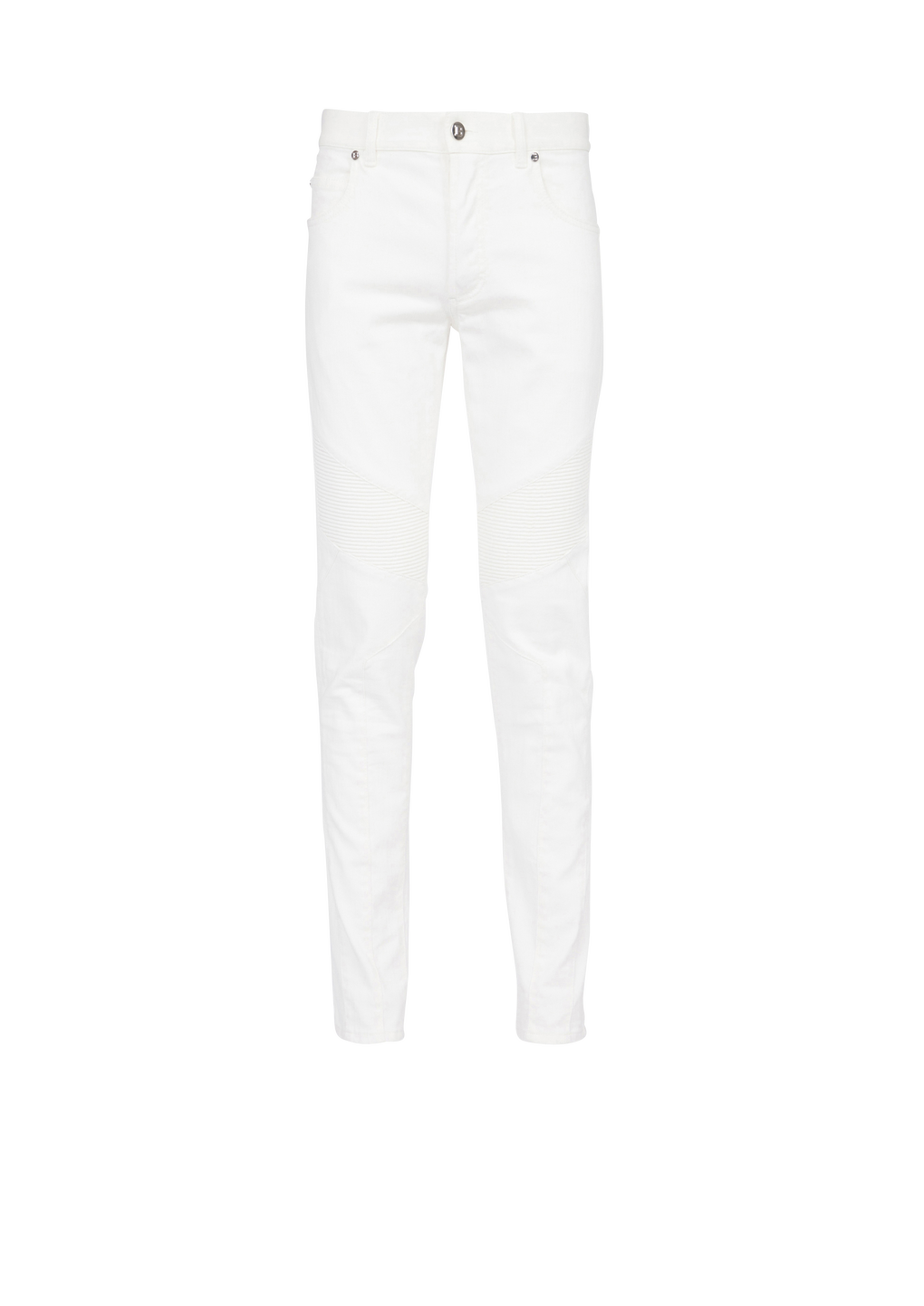 Slim cut cotton jeans, white, hi-res