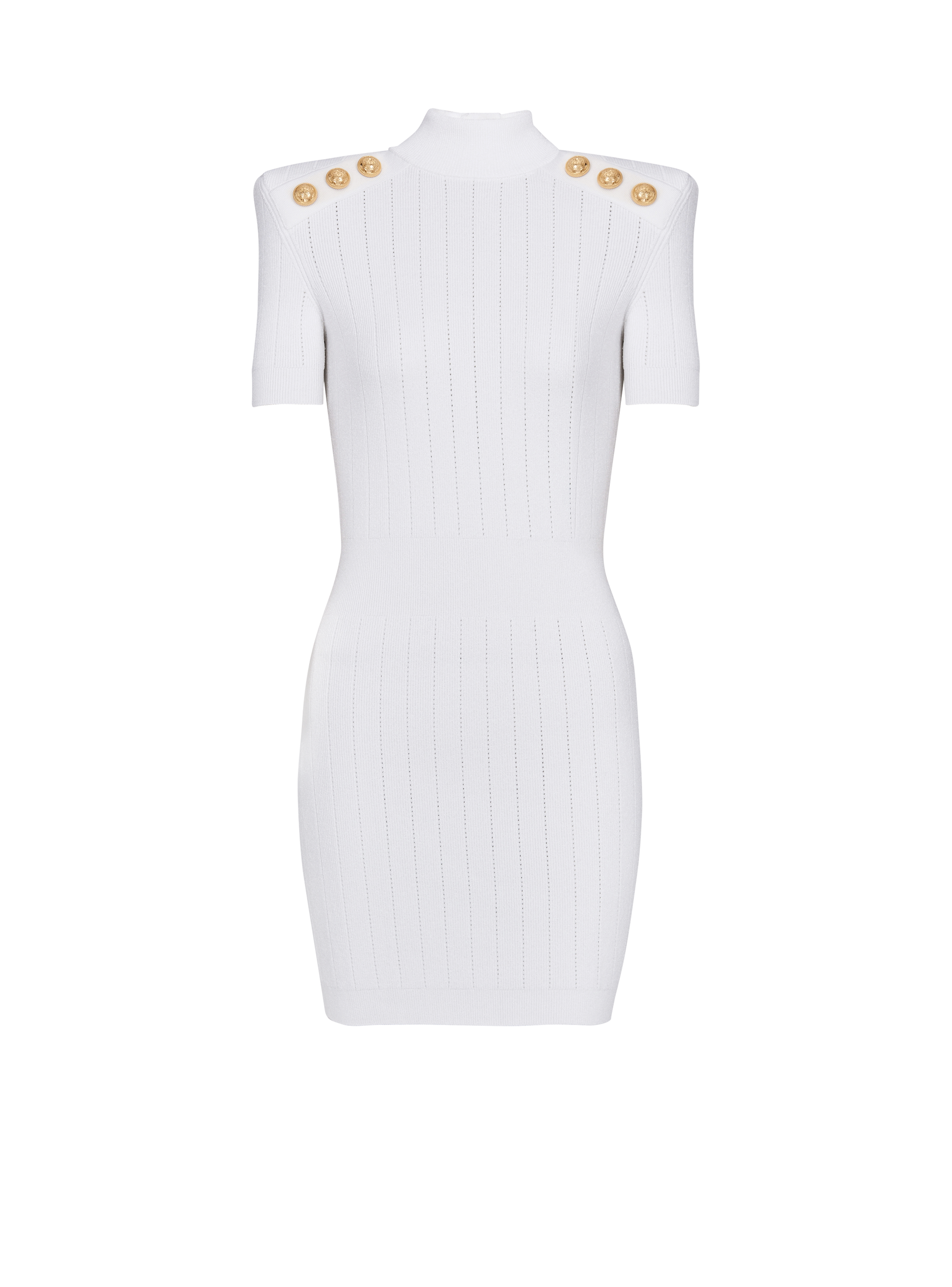 Short knit dress, white