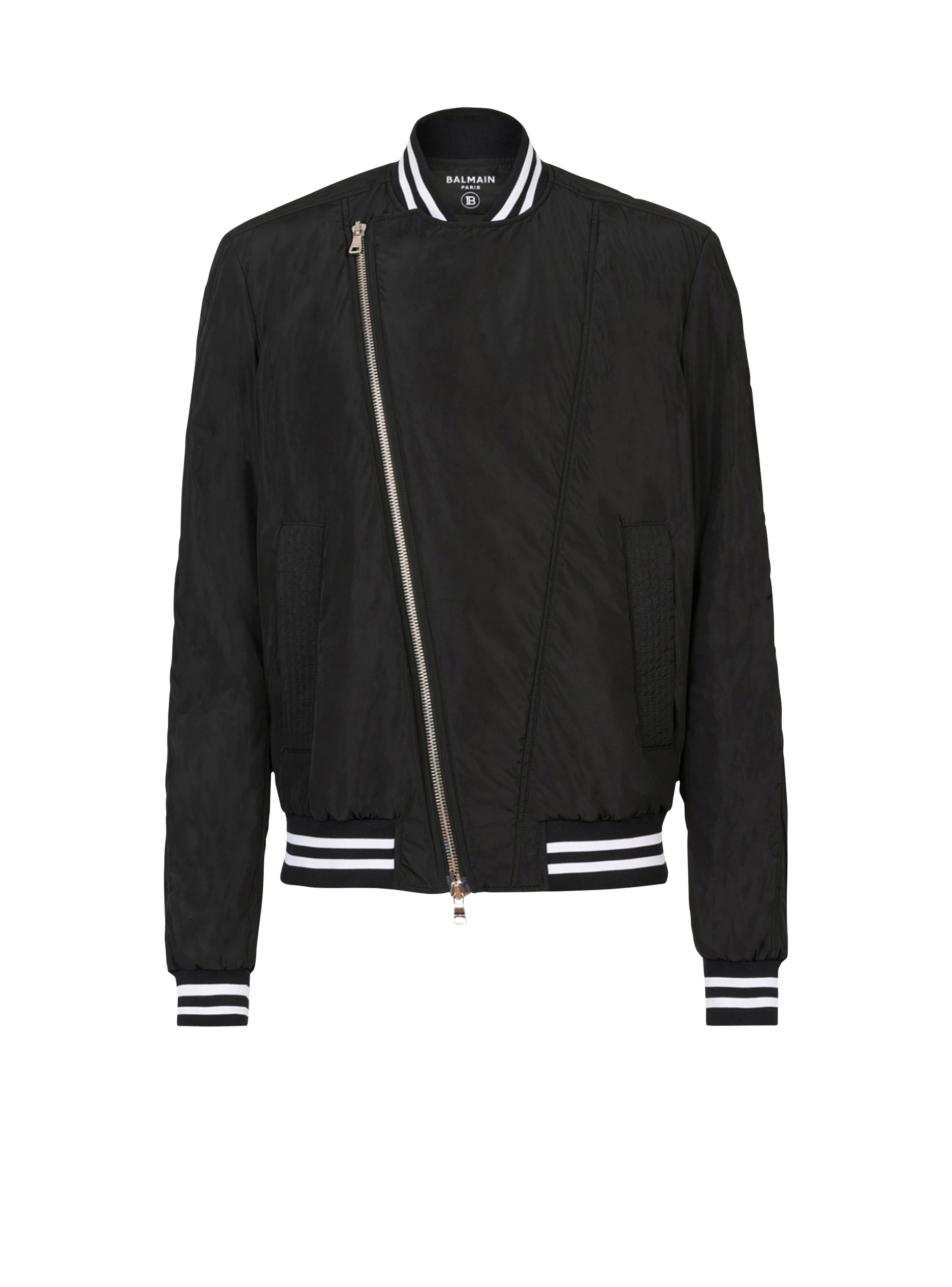 Nylon bomber jacket, black